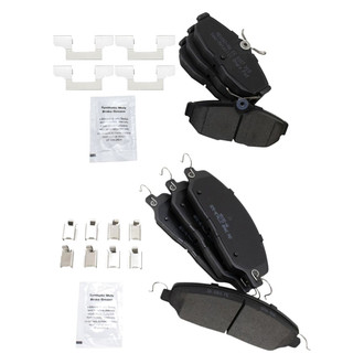 TRQ® - Semi-Metallic Front and Rear Disc Brake Pads