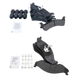 TRQ® - Semi-Metallic Front and Rear Disc Brake Pads