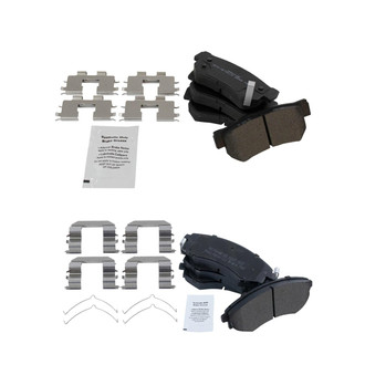 TRQ® - Semi-Metallic Front and Rear Disc Brake Pads
