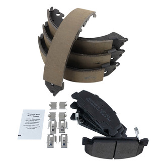 TRQ® - Semi-Metallic Front and Rear Disc Brake Pads