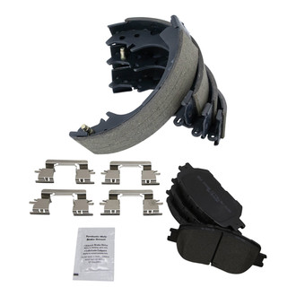 TRQ® - Semi-Metallic Front and Rear Disc Brake Pads
