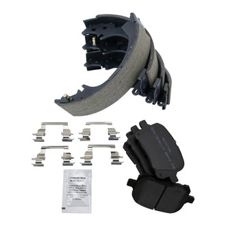 TRQ® - Semi-Metallic Front and Rear Disc Brake Pads