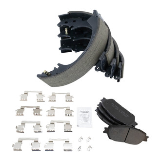 TRQ® - Semi-Metallic Front and Rear Disc Brake Pads