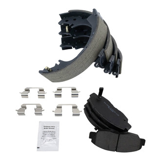 TRQ® - Semi-Metallic Front and Rear Disc Brake Pads