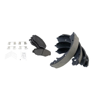TRQ® - Semi-Metallic Front and Rear Disc Brake Pads