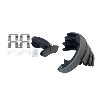 TRQ® - Semi-Metallic Front and Rear Disc Brake Pads