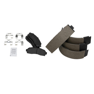 TRQ® - Semi-Metallic Front and Rear Disc Brake Pads