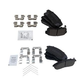 TRQ® - Semi-Metallic Front and Rear Disc Brake Pads