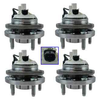 TRQ® - Front and Rear Driver or Passenger Side Wheel Bearing and Hub Assembly Kit