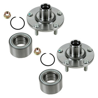 TRQ® - Front Driver and Passenger Side Wheel Bearing and Hub Assembly Kit