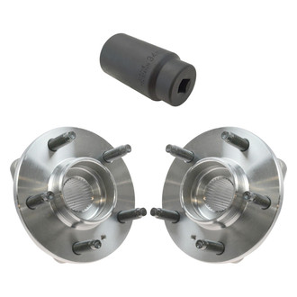 TRQ® - Front Driver and Passenger Side Wheel Bearing and Hub Assembly Kit