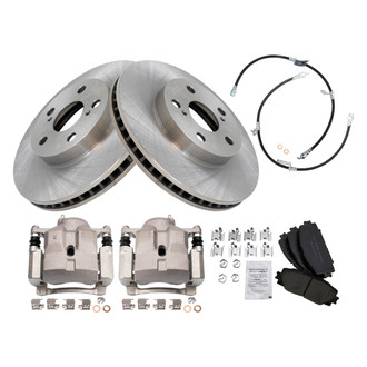 TRQ® - Disc Brake Kit with Ceramic Pads, Calipers and Hoses
