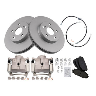TRQ® - Front Disc Brake Kit with Ceramic Pads, Calipers and Hoses