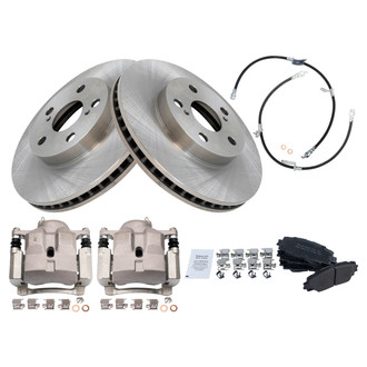 TRQ® - Disc Brake Kit with Semi-Metallic Pads, Calipers and Hoses