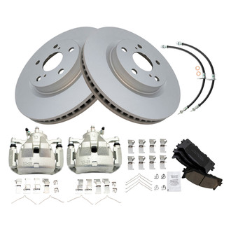 TRQ® - Front Disc Brake Kit with Ceramic Pads, Calipers and Hoses