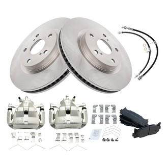 TRQ® - Disc Brake Kit with Semi-Metallic Pads, Calipers and Hoses