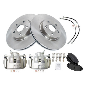 TRQ® - Front Disc Brake Kit with Ceramic Pads, Calipers and Hoses