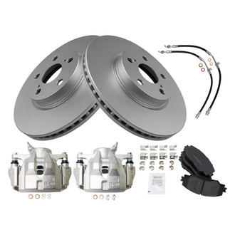 TRQ® - Front Disc Brake Kit with Ceramic Pads, Calipers and Hoses