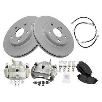 TRQ® - Front Disc Brake Kit with Ceramic Pads, Calipers and Hoses
