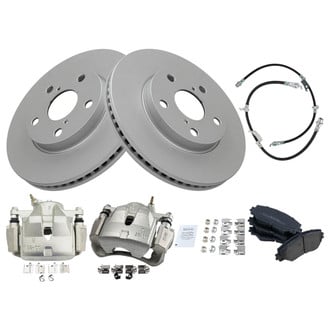 TRQ® - Disc Brake Kit with Semi-Metallic Pads, Calipers and Hoses