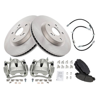 TRQ® - Front Disc Brake Kit with Ceramic Pads, Calipers and Hoses