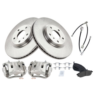 TRQ® - Disc Brake Kit with Semi-Metallic Pads, Calipers and Hoses