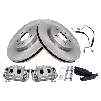 TRQ® - Disc Brake Kit with Semi-Metallic Pads, Calipers and Hoses