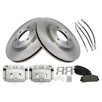 TRQ® - Disc Brake Kit with Ceramic Pads, Calipers and Hoses