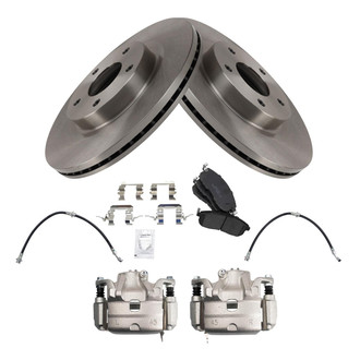 TRQ® - Disc Brake Kit with Ceramic Pads, Calipers and Hoses