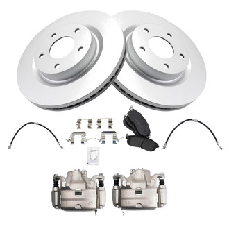 TRQ® - Front Disc Brake Kit with Ceramic Pads, Calipers and Hoses