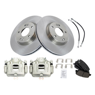 TRQ® - Disc Brake Kit with Ceramic Pads, Calipers and Hoses