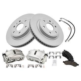 TRQ® - Front Disc Brake Kit with Ceramic Pads, Calipers and Hoses