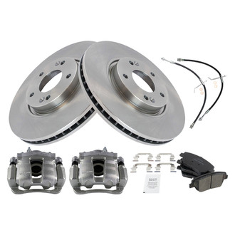 TRQ® - Front Disc Brake Kit with Ceramic Pads, Calipers and Hoses