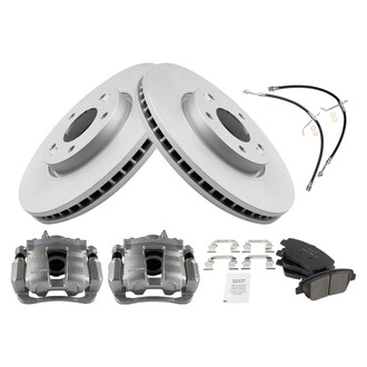 TRQ® - Front Disc Brake Kit with Ceramic Pads, Calipers and Hoses