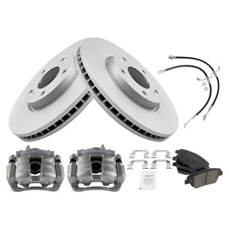 TRQ® - Front Disc Brake Kit with Ceramic Pads, Calipers and Hoses