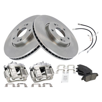 TRQ® - Front Disc Brake Kit with Ceramic Pads, Calipers and Hoses