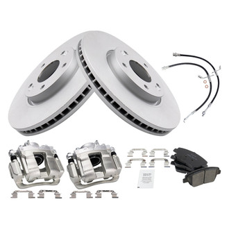 TRQ® - Front Disc Brake Kit with Ceramic Pads, Calipers and Hoses