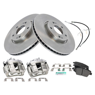 TRQ® - Disc Brake Kit with Semi-Metallic Pads, Calipers and Hoses