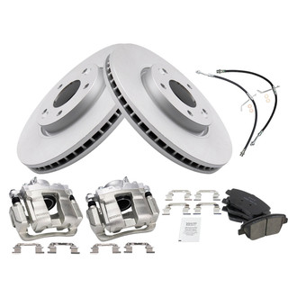 TRQ® - Front Disc Brake Kit with Ceramic Pads, Calipers and Hoses
