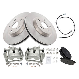 TRQ® - Disc Brake Kit with Ceramic Pads, Calipers and Hoses