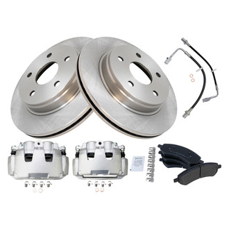TRQ® - Disc Brake Kit with Semi-Metallic Pads, Calipers and Hoses