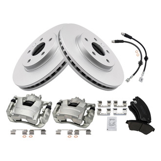 TRQ® - Front Disc Brake Kit with Ceramic Pads, Calipers and Hoses