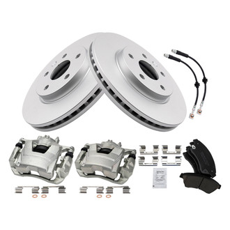 TRQ® - Front Disc Brake Kit with Ceramic Pads, Calipers and Hoses
