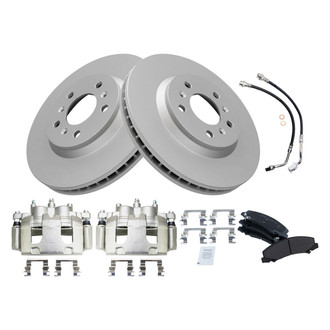 TRQ® - Disc Brake Kit with Semi-Metallic Pads, Calipers and Hoses