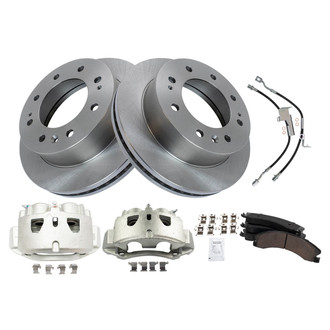 TRQ® BKA01309 - Front Disc Brake Kit with Ceramic Pads, Calipers and Hoses