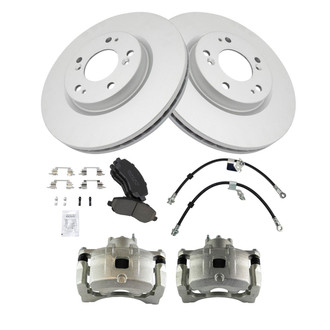 TRQ® - Front Disc Brake Kit with Ceramic Pads, Calipers and Hoses