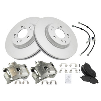 TRQ® - Disc Brake Kit with Semi-Metallic Pads, Calipers and Hoses
