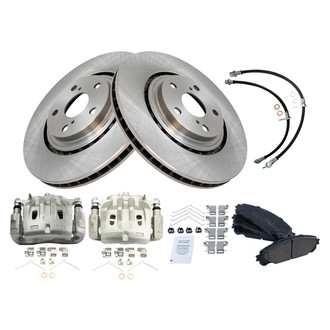 TRQ® - Front Disc Brake Kit with Ceramic Pads, Calipers and Hoses