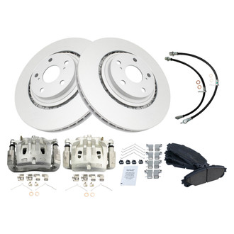 TRQ® - Front Disc Brake Kit with Ceramic Pads, Calipers and Hoses