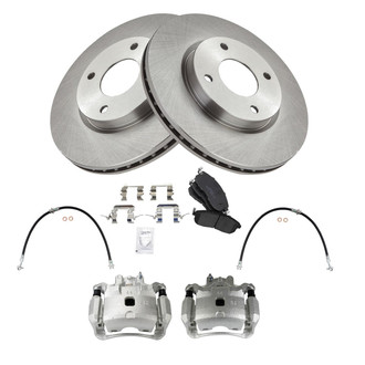 TRQ® - Disc Brake Kit with Ceramic Pads, Calipers and Hoses